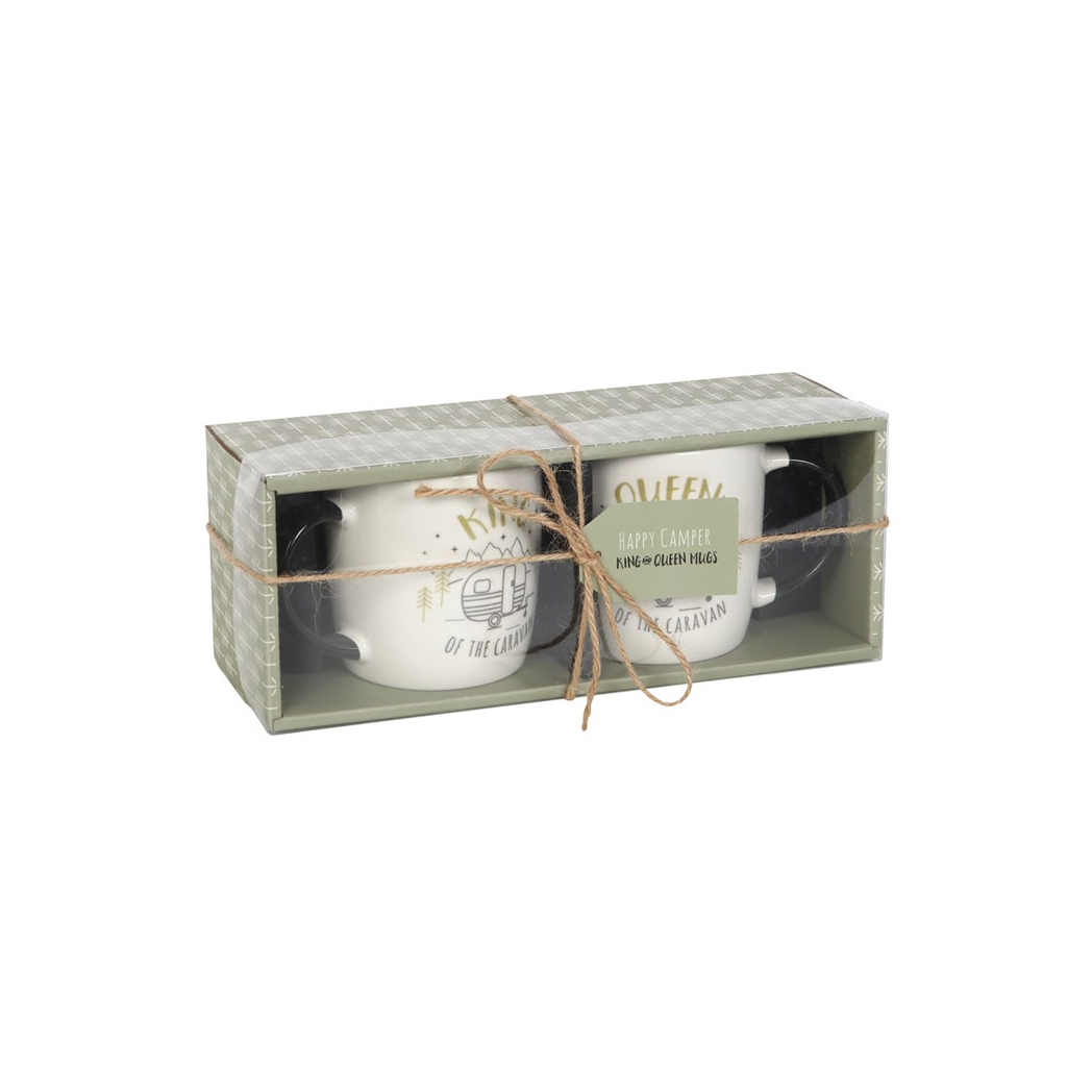 King and Queen Couples Caravan Mug Set