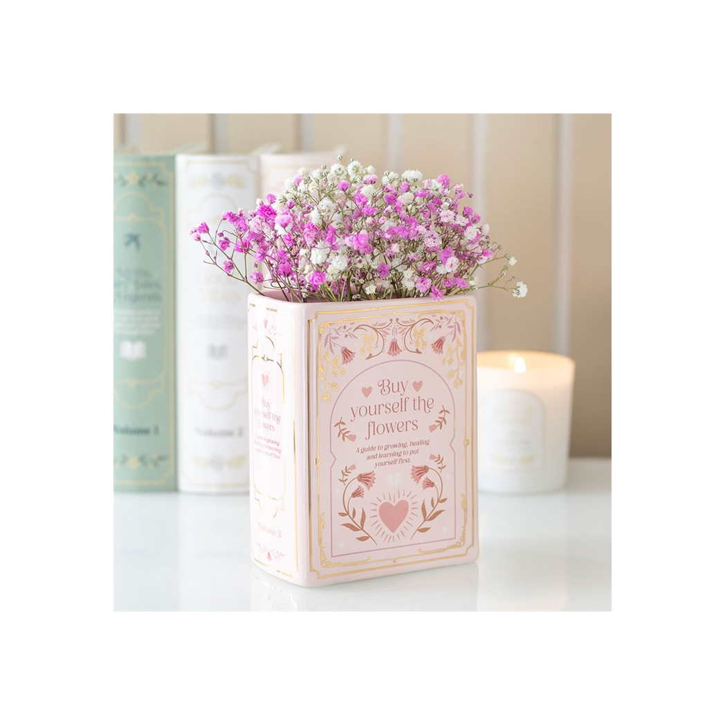 Pink Book Shaped Vase